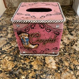 Western Cowgirl Tissue Box Cover